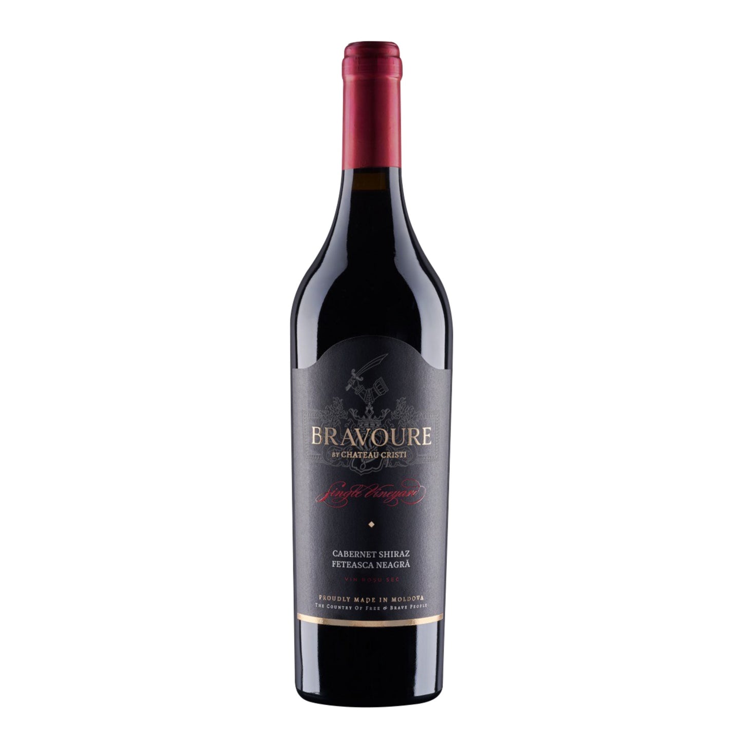 Bravoure Cabernet Shiraz Feteasca Neagra vin rosu premium Moldova Chateau Cristi cutie 6 sticle