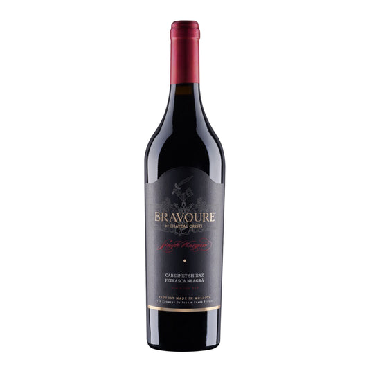 Bravoure Cabernet Shiraz Feteasca Neagra vin rosu premium Moldova Chateau Cristi cutie 6 sticle