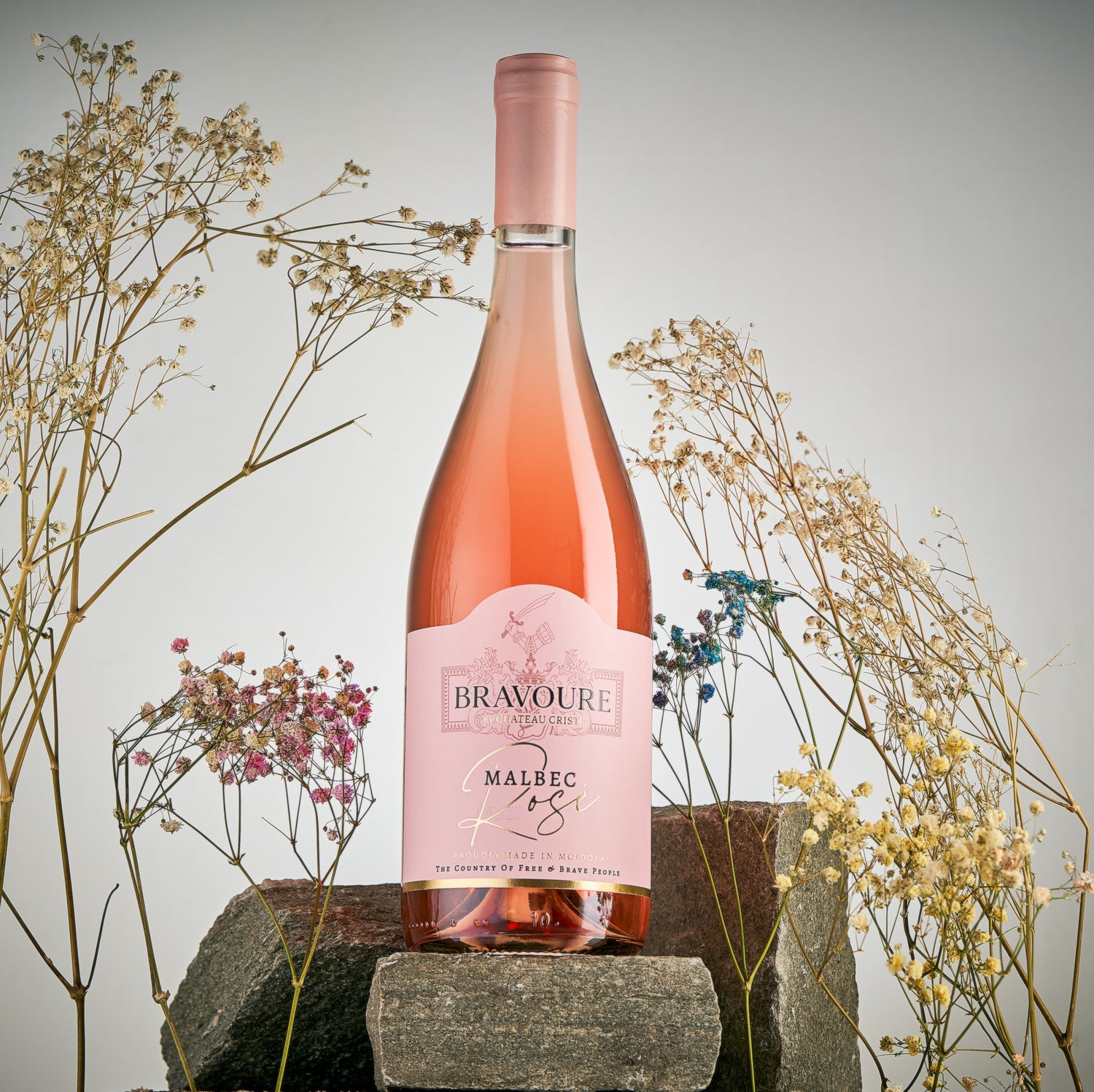 Bravoure Malbec Rose vin rose premium Moldova Valul lui Traian beauty shot