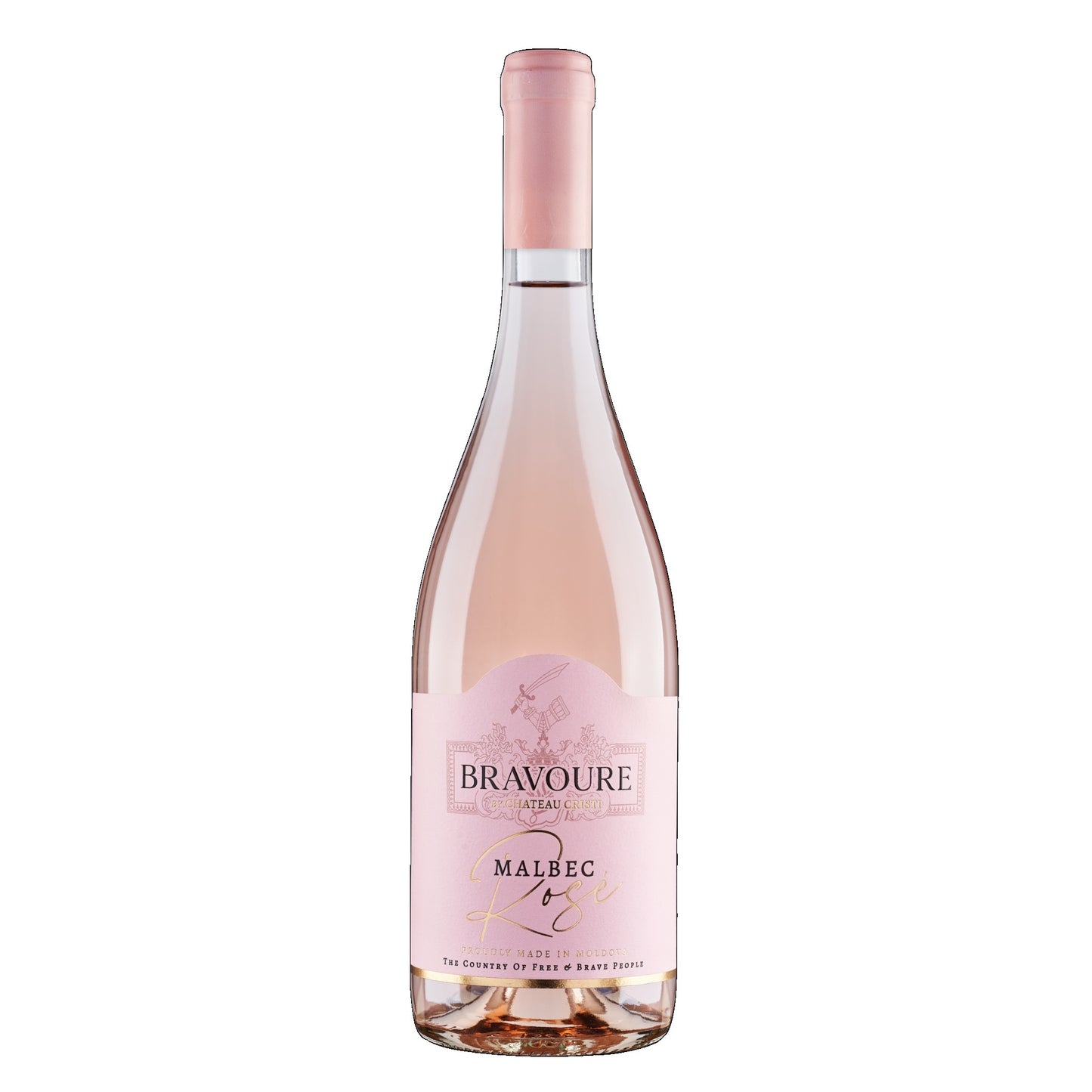 Bravoure Malbec Rose vin rose premium Moldova Chateau Cristi cutie 6 sticle