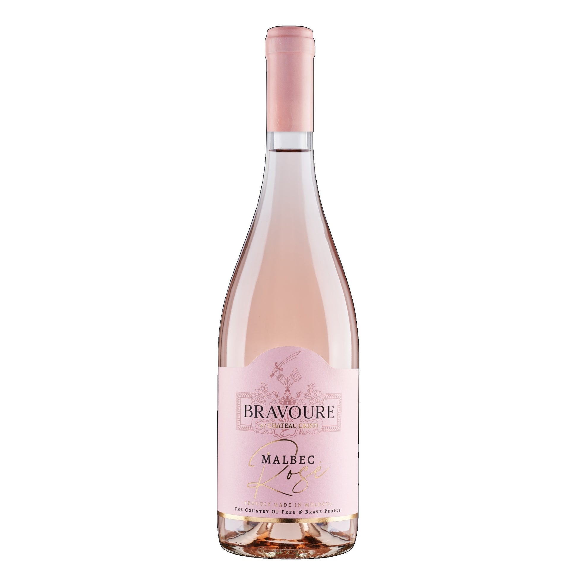Bravoure Malbec Rose vin rose premium Moldova Chateau Cristi cutie 6 sticle
