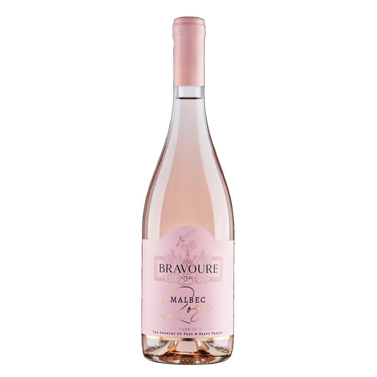 Bravoure Malbec Rose vin rose premium Moldova Chateau Cristi cutie 6 sticle