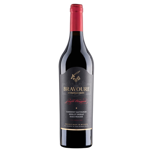 Bravoure Cabernet Merlot Shiraz Rara Neagra este un cupaj rosu construit in jurul echilibrului dintre structura, complexitate si caracter regional