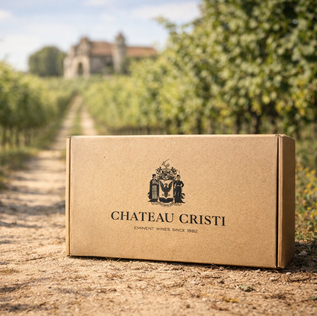 Cutie vinuri Calatoria Gustului Chateau Cristi in vie, selectie de vinuri premium din Moldova pentru degustare si explorarea aromelor