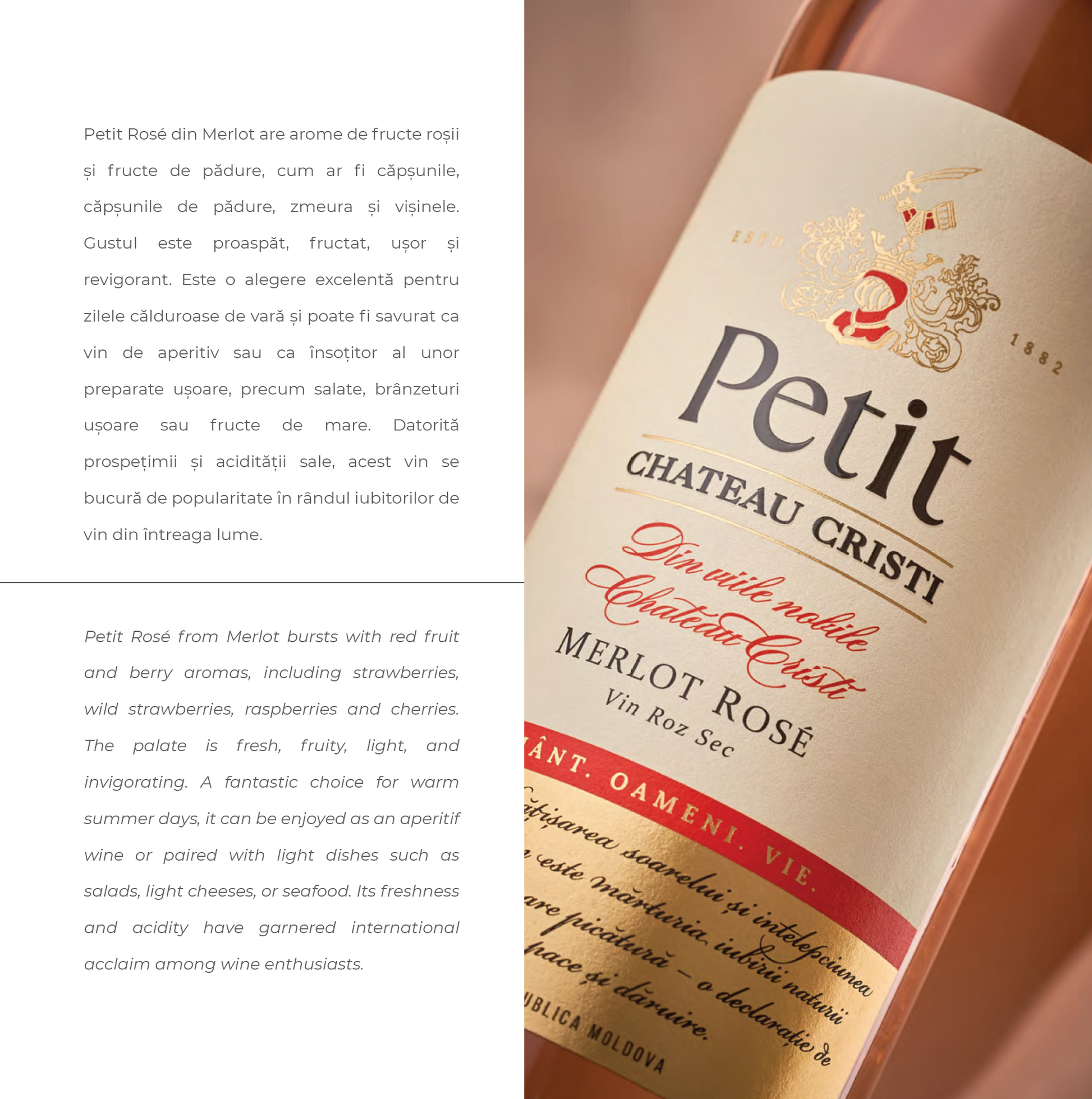 Petit Merlot Rose o alegere perfecta pentru zilele de vara