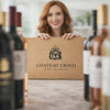 Cutie de vin Chateau Cristi cu selectie de sticle pe masa, pentru pachet degustare vin